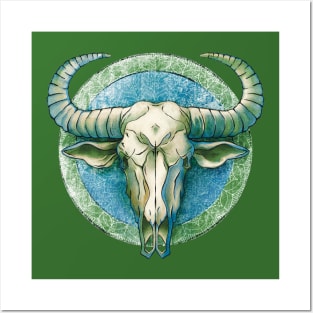 Buffalo skull mandala Posters and Art